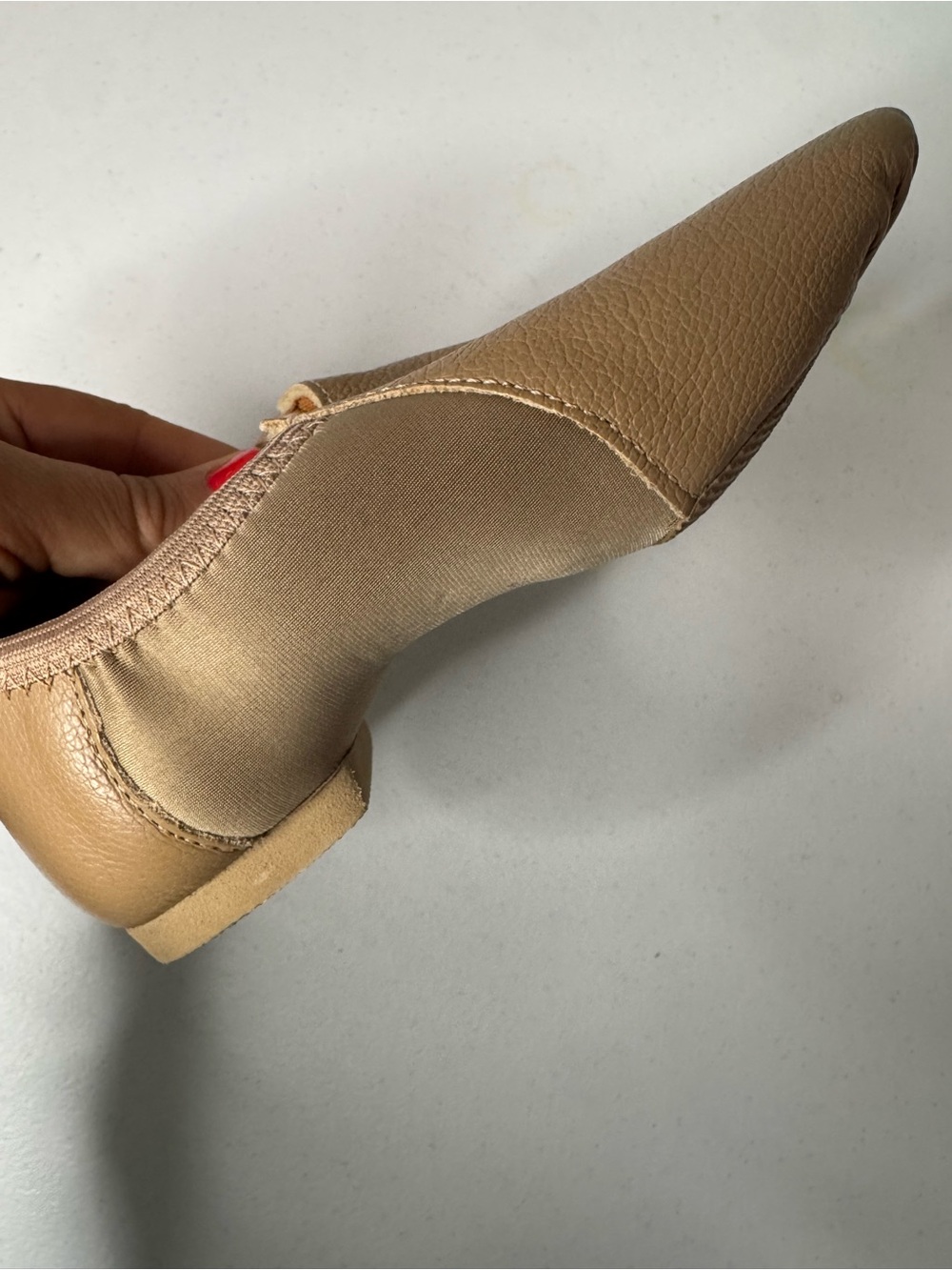 Pointed Toe Stretch Neoprene Low Jazz Shoe- Caramel